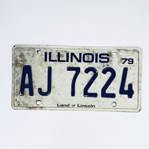 1979 United States Illinois Land of Lincoln Passenger License Plate AJ 7224 - £7.43 GBP