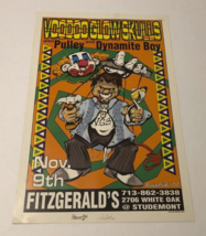 Voodoo Glow Skulls Fitzgerald&#39;s Houston Tx &#39;01 Handbill Signed 2/25 Vint... - $193.04