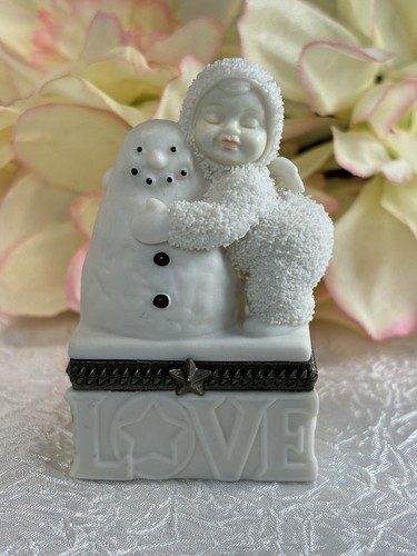 Dept 56 Snowbabies I LOVE YOU Hinged Box #56.68867 Snowman Hug Stars No ... - $12.82