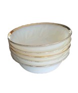 Five (5) Vintage Fire King ~ White Swirl ~ Berry Custard Bowls ~ Gold Ri... - €34,62 EUR