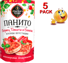 5 PACK DR. GRAIN PANITTO CRUNCHY BREAD TOMATO &amp; BASIL 5 x 80GR Made in R... - $13.85