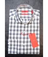 HUGO BOSS Homme Jason Slim Fit Gris/Noir Carreaux Coton Robe Chemise 38 15 - $1,206.43 MXN
