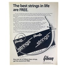Gibson Bass Strings Vintage 70s Print Advertisement Guitar Music - £14.87 GBP