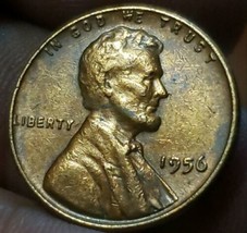  1956 No Mint Lincoln Wheat Cent Doubling Free Shipping  - £2.40 GBP