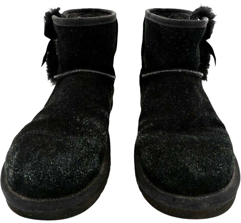 koolaburra by ugg womens 7 victoria mini winter booties black suede fur lined Item image 3