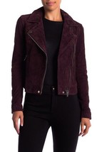 BlankNYC Suede Leather Moto Jacket Zip Morning After Burgundy Plum  SZ XS New - $119.20