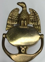 Vintage Solid Heavy Brass Door Knocker American Eagle Patriotic Traditional - £18.45 GBP