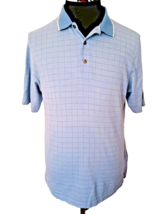 PGA Tour Golf Shirt Men&#39;s Size Medium Casual Activewear Spread Collar Blue Check - £11.74 GBP