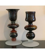 Impressive Ioan Nemtoi Romanian Studio Art Glass Candle Holders - £175.18 GBP