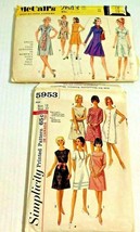 Vintage McCall&#39;s 2643 &amp; Simplicity 5953 Dress 2 Sewing Patterns - £5.37 GBP