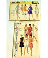 Vintage McCall&#39;s 2643 &amp; Simplicity 5953 Dress 2 Sewing Patterns - £5.37 GBP