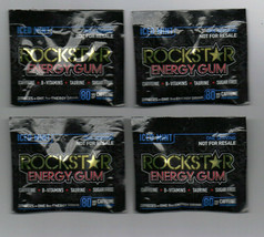 Four Packages of Vintage Rockstar Energy Iced Mint Gum free shipping to USA - $19.99