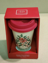 Lenox Holiday Comfort &amp; Joy Ceramic Thermal Double Wall Travel Mug 12 Oz... - £6.98 GBP
