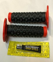 7/8 Inch Pillow Top Handle Bar Mx Grip Set Hodaka Husaberg Husqvarna Red - £21.35 GBP