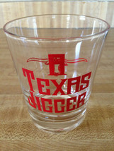 A TEXAS JIGGER Large Cocktail Glass Longhorn Red Graphic Lone Star State - £3.87 GBP