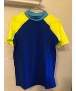 NEW Lands End Kids XL Short Sleeve Rashguard Swim Shirt Color Block - $243.00 MXN