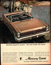 1965 Mercury Comet Ad Beautiful sequel to success this even livelier &#39;65... - $24.11