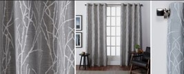 Design Decor 82x40-in Grey Semi-sheer 6 Grommet Curtain Panel Pair (12 Grommets) - £10.20 GBP