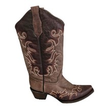 Circle G By Corral Womens 8.5M Embroidered Leather Cowboy Boots Brown L5663 $139 - £100.38 GBP