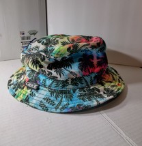 Original Chuck Bucket Hat Tropical Palm Tree Print Colorful Summer Fun Nice - £17.19 GBP