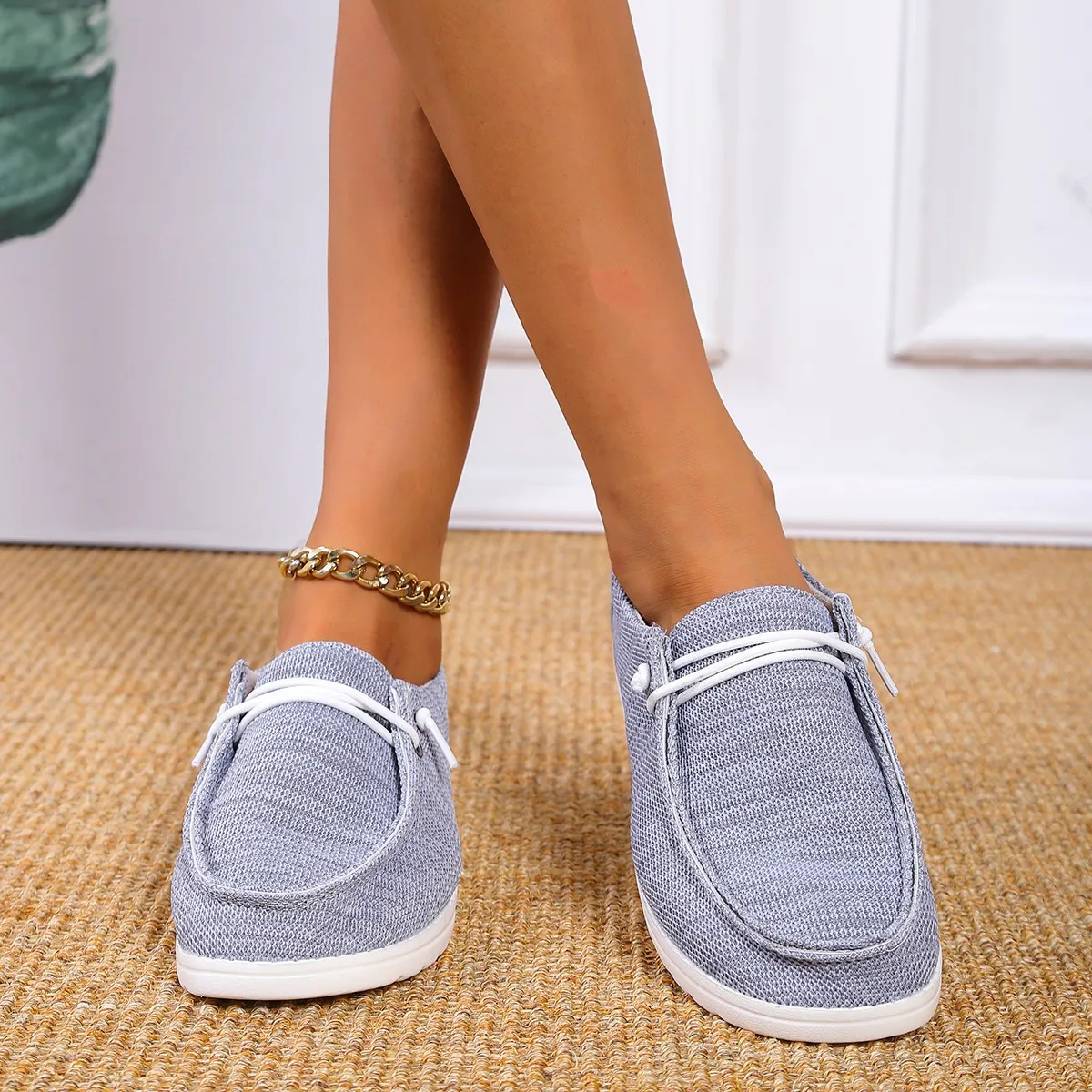 2024New Women Shoes Sneakers  Dude Flats Large SizeLadies Slip on Female  Canvas - £126.38 GBP