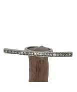 Fun Jewelry Unique Rare White CZ Silver Toned  Adjustable Ring Sz 8-10 - $5.89