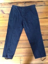 Mens Military Black Combat Cotton Trousers Adjustable Waist &amp; Inseam M - $36.99