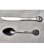 Vintage SESAME STREET Muppets BIG BIRD Flatware Set - Spoon &amp; Knife - De... - $12.66