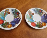 Lot of 2x Villeroy &amp; Boch ACAPULCO Saucers Only 6&quot; Diameter Birds Flowers - $17.00