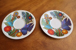 Lot of 2x Villeroy &amp; Boch ACAPULCO Saucers Only 6&quot; Diameter Birds Flowers - £13.58 GBP
