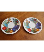 Lot of 2x Villeroy &amp; Boch ACAPULCO Saucers Only 6&quot; Diameter Birds Flowers - £13.57 GBP