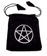 Velvet Pentacle Tarot Bag Pentagram Black Gift Bag Jewellery Drawstring ... - £3.90 GBP