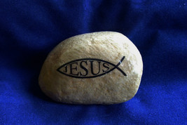 Jesus Ichthys Ichthus Fish Christian Christianity gift rock - £17.42 GBP