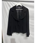 Apt 9 Rich Black Stylish Blazer Jacket 3 Button Stretch Career Casual 14 - $23.02 CAD