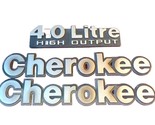 JEEP CHEROKEE SIDE + REAR METAL EMBLEM LOGO BADGE SIGN SYMBOL USED SET P... - £21.57 GBP