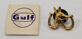 *B) Vintage Gulf Oil Democratic Donkey Horseshoe Promotional Political Pin - £6.18 GBP