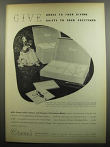 1953 Crane's Fine Papers and Christmas Notes Ad - Give Grace to your giving - $18.49