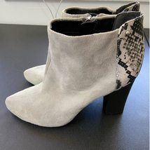 Circus by Sam Edelman Womens US 7.5M Gray Leather Ankle Booties Snake Side Zip - £17.22 GBP