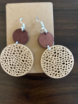 Simple Double Circle Wooden Jewelry Trendy Earrings 2 Color - $147.37 MXN