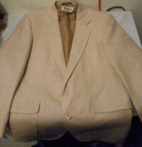 HAGGER BLACK LABEL TAN KHAKI FORMAL MEN&#39;S 3 BUTTON WEDDING PROM DRESS CO... - $27.07