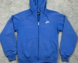 VTG 1980s Nike Zip Up Hoodie Sweater Swoosh Blue Tag MEDIUM - £97.34 GBP