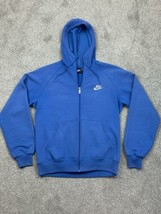 VTG 1980s Nike Zip Up Hoodie Sweater Swoosh Blue Tag MEDIUM - £96.91 GBP