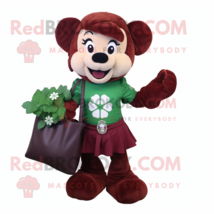 Maroon Bunch Of Shamrocks mascot costume character dressed with a Mom Jeans and  - £1,022.60 GBP