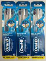 3 Pack- Oral B Crossaction Deep Reach Blue Toothbrushes - £13.44 GBP