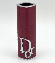 Dior Rouge Lipstick Case Burgundy Quilted Leather - Empty Refillable Cas... - $28.01 CAD