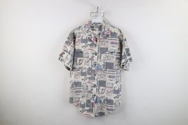 Vtg 90s Streetwear Womens Small Faded Western All Over Print Camp Button... - $39.55