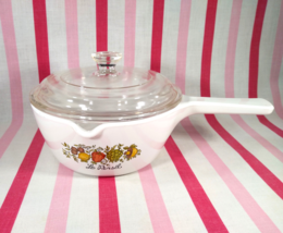 FUN 1970&#39;s Corning Ware Spice of Life French Le Persil  2-1/2 Cup Sauce Pan +Lid - £18.60 GBP