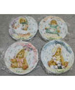 Cherished Teddies Wall Plaque Plate 1994 Love Hope Charity Faith Lot of 4 - $29.65