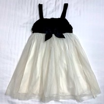 Christmas Holiday Tulle White Black Party Fit &amp; Flare Dress Girls Small - £12.66 GBP