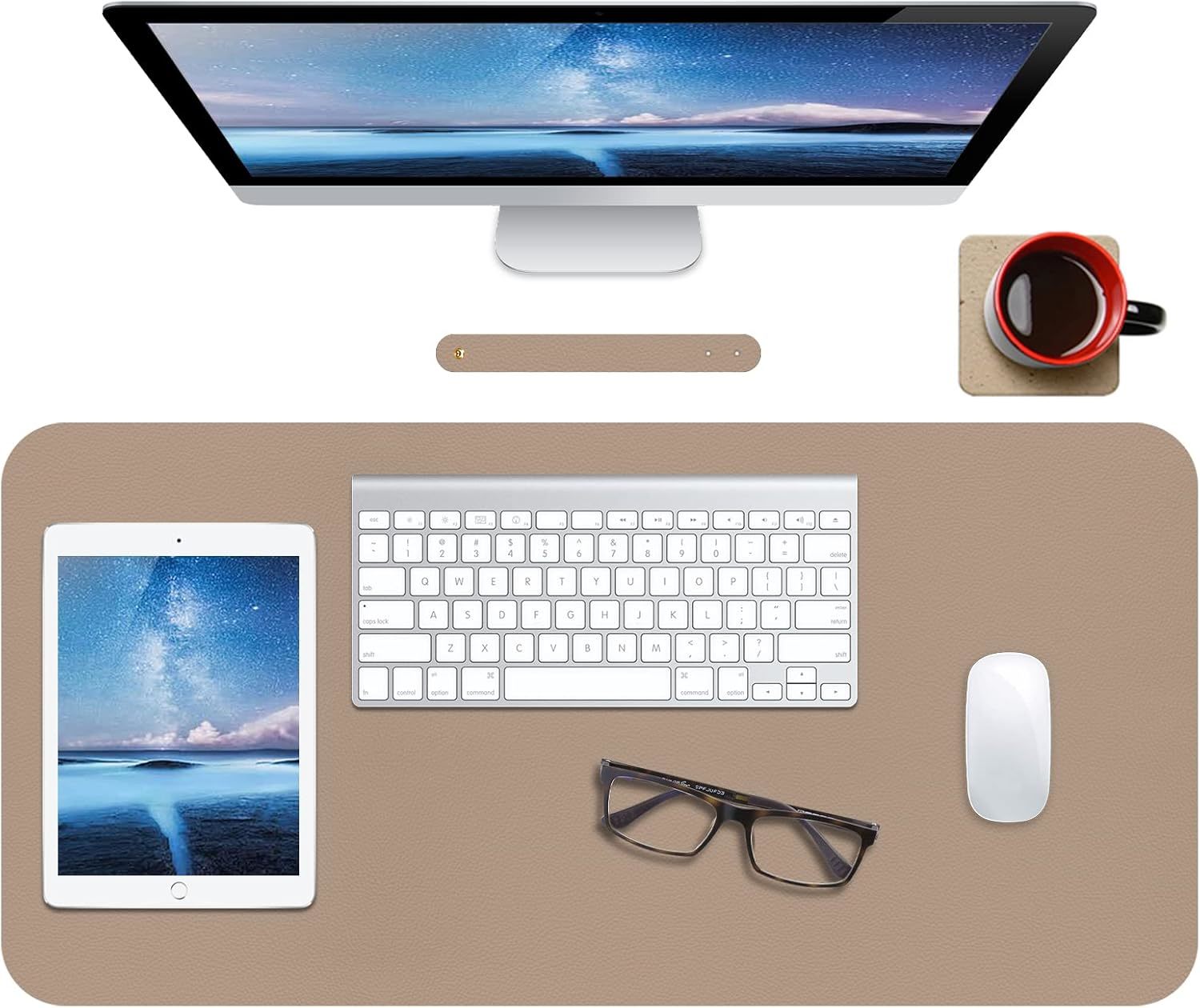 Leather Mouse Pad Protector For Office And Home, 30&quot; X 14&quot;, Leather Desk... - $22.92